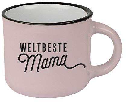 Grafik-Werkstatt Espressotasse vintage| Mini Keramik Becher zum verschenken | 95 ml | Weltbeste Mama, 1 Stück (1er Pack), Altrosa