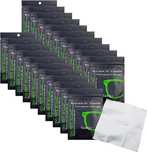 Antibeschlag-Tuch für Brillen, 20 Stück Nano Antibeschlag Tücher Wiederverwendbares Brillentuch Reinigungstuch, Anti Fog Cloth for Glasses, Displays, Bildschirme
