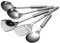 5 Pcs Stainless Steel Cooking Utensils Set Heat Resistant Kitchen Gadgets Utensil Set Includes Slotted Spoon, Slotted Spatula, Large Spoon, Soup, Spatula