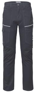 ROSSINI A80704 Pantalone da lavoro R-Stretch multitasche in cotone twill elasticizzato chiusura con zip e bottone Blu