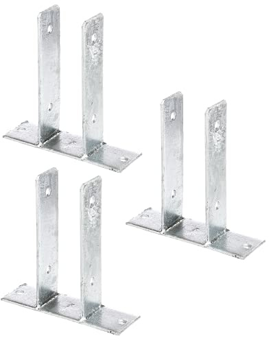 Alberts 212988 U-Pfostenträger | zum Aufschrauben | feuerverzinkt | lichte Breite 71 mm | 3er Set