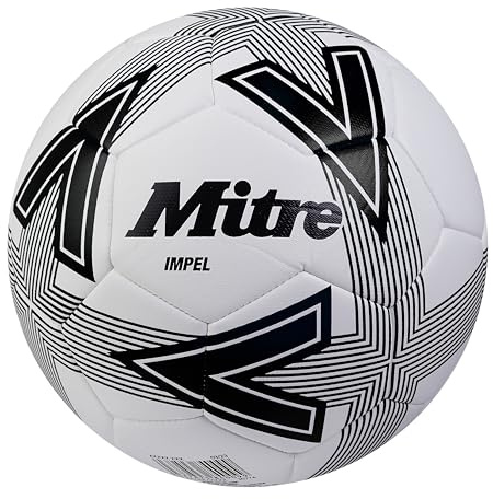 Mitre Impel L30P Pallone da calcio, resistente, indeformabile, bianco/nero, 3