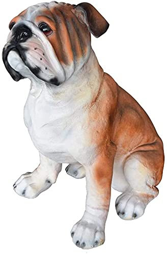 YANYUESHOP Simulation Großer Hund Tierskulptur, Heimdekoration Garten Gemeinschaftstür Outdoor Resin Craft (Farbe: Braun)