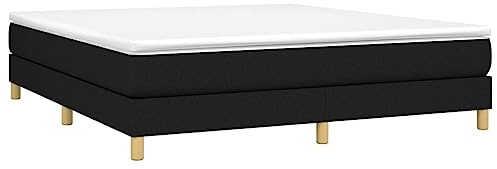 vidaXL Boxspring-sängram svart 180x200 cm tyg