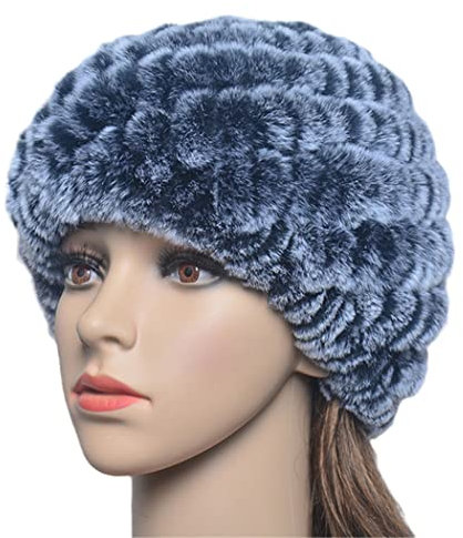 keusyoi Russische Damen-Winter-Pelzmütze, warm, gestrickt, Fellmütze, Top, Damen, Bombermütze, Fellmützen