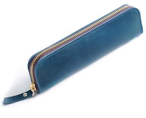 DONGKER Astuccio per Penne Pelle,Porta Penna con Cerniera Borsa per Cancelleria per Ufficio Scuola