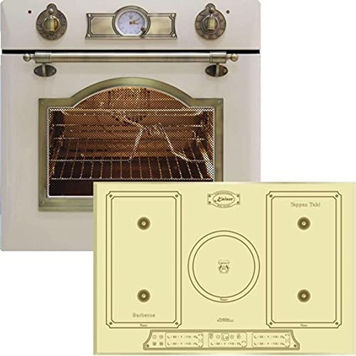 Kaiser Juego de horno EH 6355 ElfEm+KCt 7797FIElfEm, horno eléctrico empotrable, retro, 60 cm, 67 L+placa de inducción de 77 cm