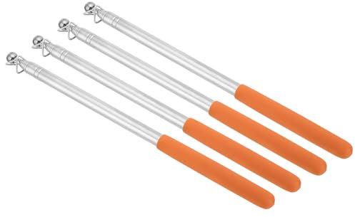 PATIKIL 1,6M/5,2Piedi Aste Telescopiche Portabandiera, 4pz Asta Retrattile per Insegnanti Asta Bandiera per Guide Turistiche Insegnamento Arancione