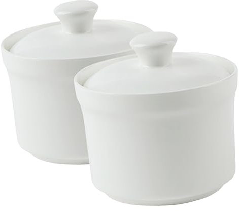 MAGICLULU 2stücke Topf Mit Deckel Aus Keramik Kleiner Dampftopf Für Küche Und Haushalt Schüssel Zum Garen Von Eiern Und Speisen Glatte Oberfläche Für Einfache Reinigung