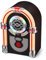 Retro Jukebox Musikbox mit CD-Spieler, Musikanlage Nostalgie Design, Bluetooth, Vintage FM/UKW Radio Wireless für Zuhause, Aux-In Port und Farbwechsel LED Lichter (mit CD Player)