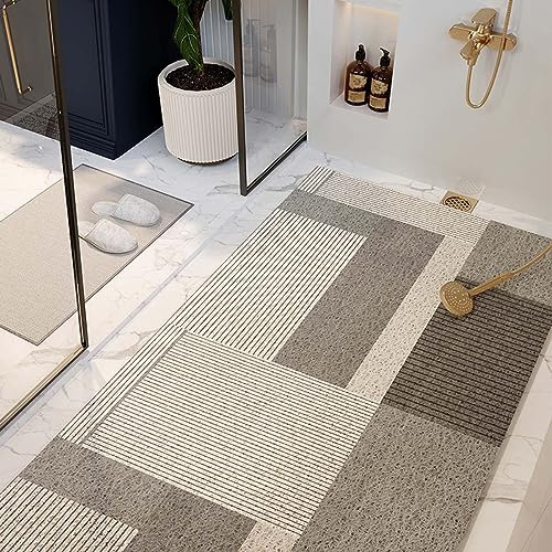 AYVADA Alfombrilla de Ducha de Lufa, Interior, Antideslizante, Antimoho, PVC, Grande, Hueca, para Plato de Ducha y Suelo de Baño, Multiusos, Geométrico, 60x120cm, Unisex, para todas las edades