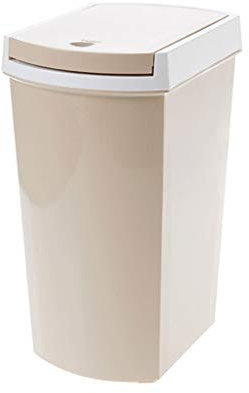 Papelera puede con miembro Inicio creativo tipo empuje basura puede derramar baloncesto, manual, con cubierta, ahorrar espacio (10L) Papelera en el baño