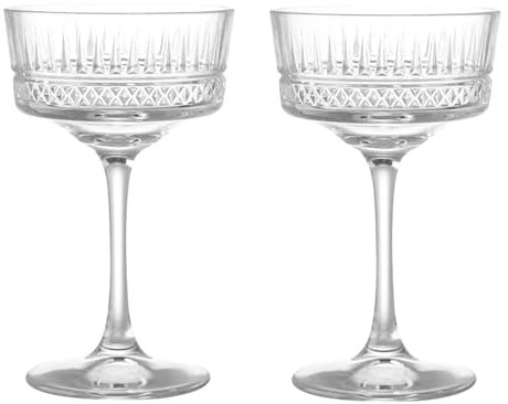 Jarsense Kupéglas set i 2,240 ml, cocktailglas för barkvalitet champagneglas, Exspresso Martini-glas, Mocktailglas för bröllop, fest, familjemiddag