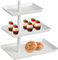 Supporto per torte a 3 ripiani, girevole a 360°, piatto girevole per torte, per feste, food espositore per dessert, dolci, biscotti, frutta (bianco)