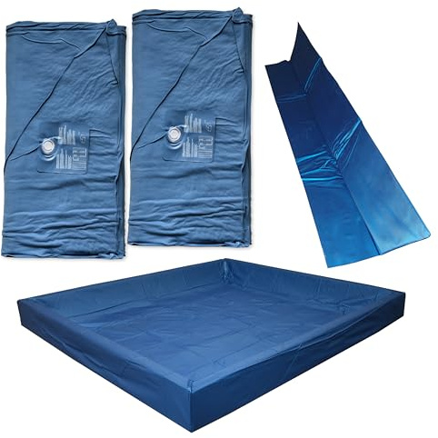 AQUA ROYAL Wasserbetten Matratzen Softside DUAL + Sicherheitswanne + Trennwand - Zwei Wasserkerne (beide Seiten) für 200x210 cm Wasserbett kaum Beruhigung F2