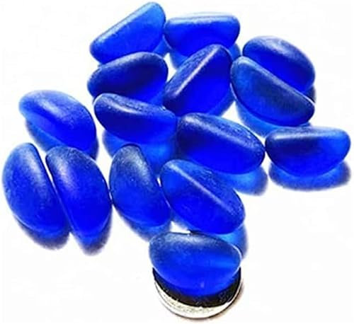 XIANMY Dekorative Steine, Kieselsteine, Aquarium-Kies, Mini-Glassteine für Landschaftsdekoration, Garten, Aquarium, Verzierung, Blau, 100 g