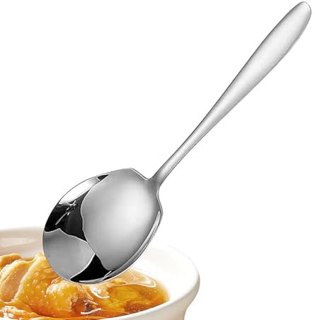 Cuchara Para Servir De Cocina De Metal, Cucharas Para Servir Grandes | Cuchara Multifuncional Para Servir Cenas, Cucharas De Cubiertos De Cocina Con Mango Ergonómico Para Bodas, Fiestas, D