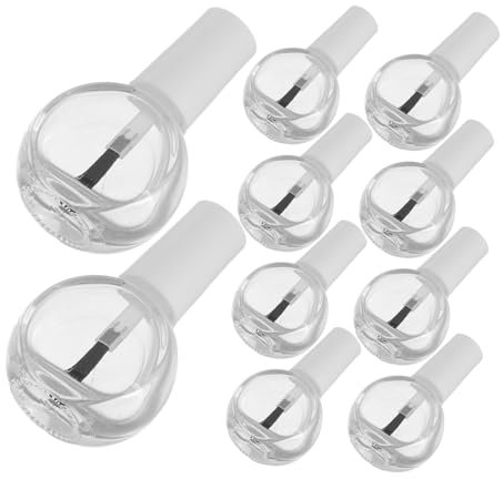 VINTORKY 10pcs Empty Nail Polish Bottles Glass Container Brush for Diy Nail Art Travel of Sample Bottles