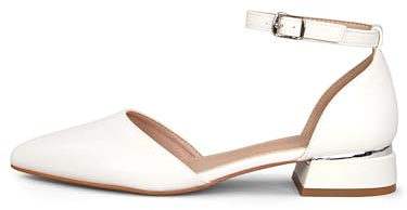 Rio Fiore Pumps, décolleté da donna, tacco a blocco, 4 cm, nero/bianco/beige, morbida finta pelle scamosciata/ecopelle, comode scarpe con tacco basso R22, bianco, 38 EU