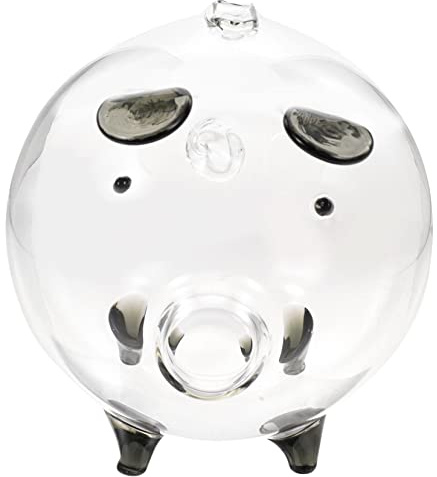 DRESSOOS Hucha De Vidrio Transparente con Forma De Cerdito Alcancía para Niñas Potente Decoración De Ahorro Y Dinero Capacidad para Monedas Y Billetes Organizador De Escritorio Cerdito Encantador