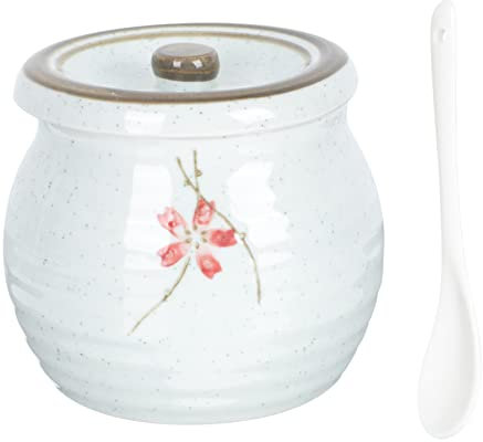 CAFIEDR 1 Set Spice jar to go containers with lids Sugar Bowl with lid airtight Bottles Condiments containers Seasoning Cruet Ceramic Sugar Bowls Retro Sugar Bowl Salt,Assorted Color-1