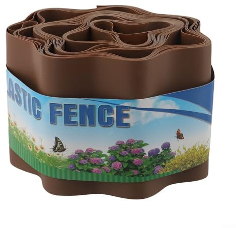 Valla de borde flexible para césped de jardín y parterres, material plástico para una separación eficaz del paisaje (10 cm x 9 m)