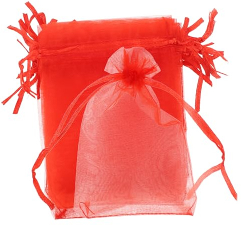VICASKY 100stücke Kleine Organzabeutel Beutel Kordelzug zum Verpacken von Süßigkeiten für Feste und Feiern Praktische Geschenktüten