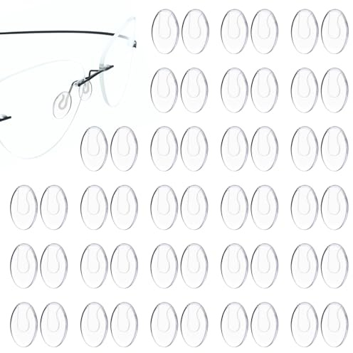 25 Paar Einsteck Nasenpads für Brillen Klar Anti-Rutsch Nasenbrückenpads Ersatz Weiche Silikon Brillen Nasenpads Nasenschutz Durchsichtige für Randlose Brillenfassungen