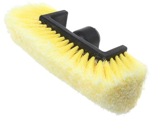 POPETPOP Spazzola per Auto Rimovibile con Testina Staccabile, Spazzolone Portatile in ABS e PVC, Multiuso per Lavaggio Auto e Pulizia Pavimenti, Colore Giallo Vivace, Facile da Trasportare