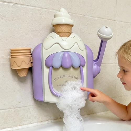 Eiscreme-Badespielzeug Bade Eiscreme Spender Mit Schaumfunktion – Seifenblasen-Eismaschine Für Kinder Ab 4 Jahren, Badeschaum-Maschine Für Badewanne, Dusche Und Pool, Ideales Wasserspielzeug 23CM