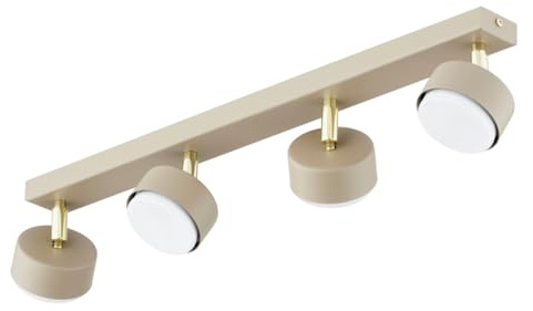 KAR LIGHTING Spotbalken 4-flammig GX53 Beige – Moderne Spot-Leuchte im Loft Design für Wohnzimmer, Küche & Büro (ohne Leuchtmittel)