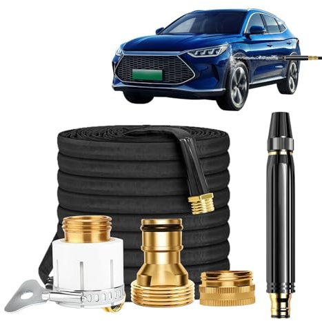 Pulverizador de lavado de coche – Limpieza con pulverización ajustable y antigoteo | Pulverizador de agua a presión manual – Para coche, bicicleta, casa, balcón, jardín, patio, patio, exterior, riego
