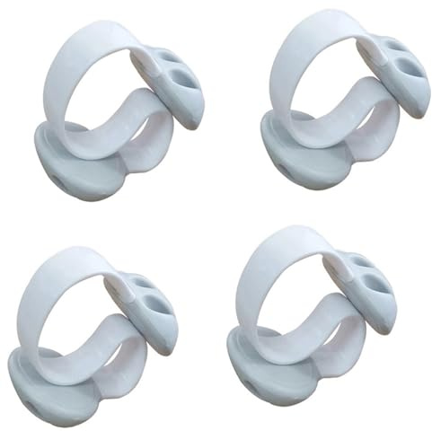 Condello Casa Kabelclips Kabelklemme Schreibtisch nicht Klebend, Kabelhalter Kabelschellen Tischkante Gewichtet, Silikon Draht Kordel Kabelbefestigung Halter für PC Handy Ladekabel (4 Weiss)