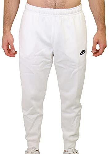 Nike BV2671-100 Nike Sportswear Club Fleece Pantaloni Sportivi Uomo White/White/Black Taglia M