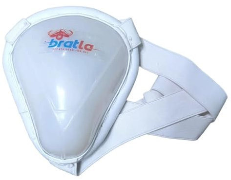 Bratla Cricket Abdominal Guard with Strap, Groin Protector Athletic Cup, Used for Multi-Sports Baseball, Karate, Boxing for Adults
