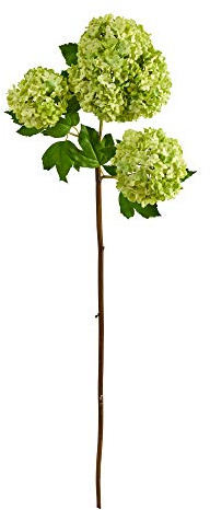 Nearly Natural 33in. Snowball Hydrangea Artificial Flower (Set of 2)