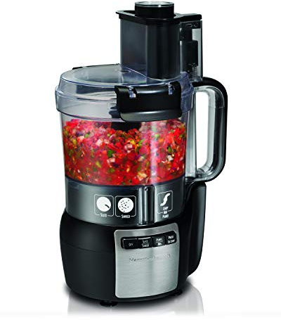 Hamilton Beach 70720G-CE Procesadores de Alimentos, 450 W, 2.2 litros, Acero Inoxidable, 3 Velocidades
