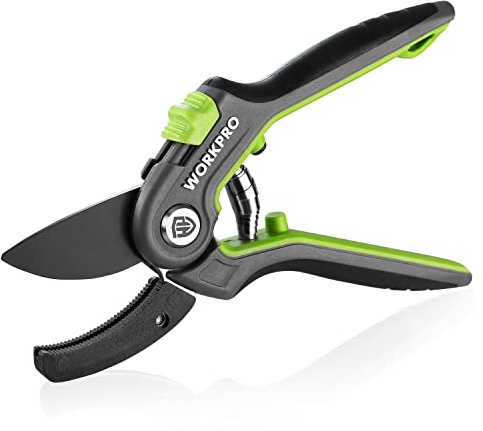 WORKPRO Pruning Shears, Garden Clippers with SK5 Steel Blades, 8 Anvil
