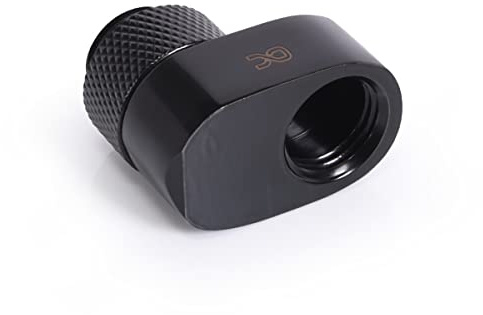 Alphacool 17601 Eiszapfen 16mm Versatzstück drehbar G1/4 AG auf G1/4 IG - schwarz Anschluss Wasserkühlung | Messing-Material, 30 mm x 25,5 mm x 18 mm, G1/4 Innen- und Außengewinde, 5 mm Gewindetiefe und Höhe, drehbares Design