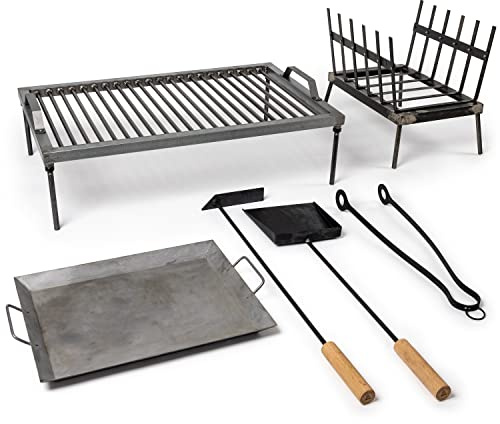 Hickory Summit Argentine Grill - Argentinian Grills - Santa Maria Grill - Argentinian Parrilla Set with all Tools Included - BBQ Parrillas Asado