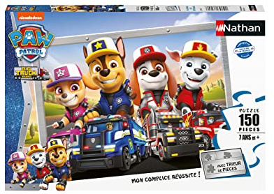 NATHAN - Puzzle für Kinder - 150 Teile - Paw Patrol Trucks - Für Kinder ab 7 Jahren - Hochwertiges Puzzle - Dicker und Stabiler Karton - Action & Adventure - 86160