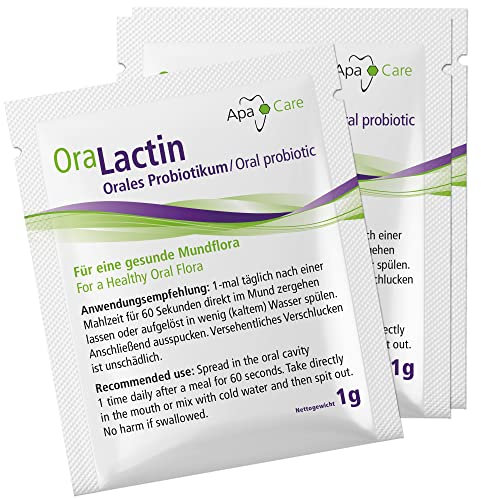 ApaCare OraLactin polvere probiotica orale | Probiotico per cura dentale e orale estesa | Per alito fresco e una flora orale sana | 30 bustine