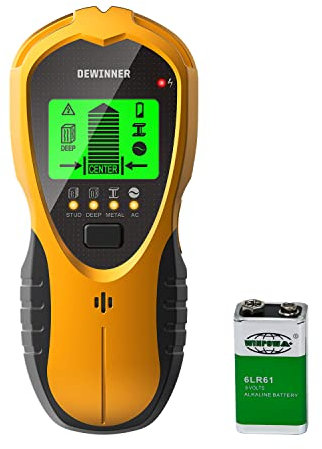 Stud Finder Wall Scanner, DEWINNER Wall Detector, Non Contact Voltage Cable Tester for AC Wire Metal Inside Wood, Center Beam Finding,Joist Detection with LCD Display…