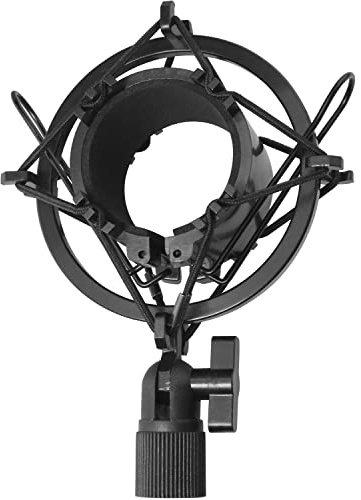LUORNG - Supporto per microfono universale a forma di ragno nero, con morsetto a clip, 45 – 50 mm, diametro grande, per microfono antivibrante