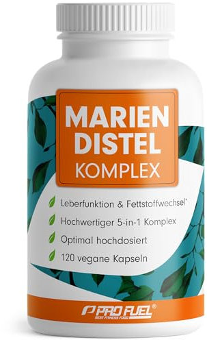 Mariendistel Kapseln hochdosiert 120x - 5-fach-Komplex mit Mariendistel, Artischocke, Löwenzahn, Desmodium & Cholin - Leberfunktion & Fettstoffwechsel - 200 mg Silymarin pro Tag - Vorrat für 4 Monate
