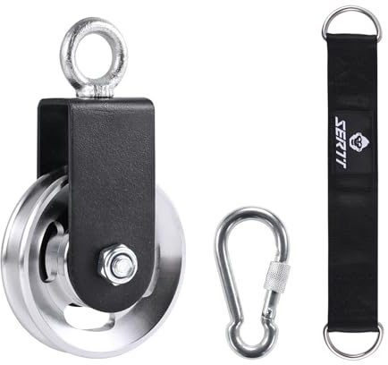 SERTT [1 Pack] Cable Pulley Wheel for Home Gym Pulley System, Upgraded 90mm Aluminium Alloy Gym Pulley for Maximum 660LBS Load