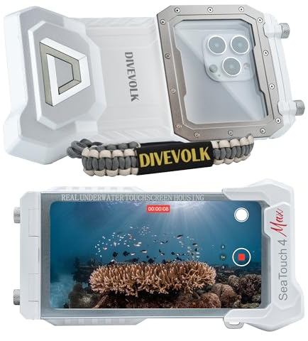 DIVEVOLK Tauchen, Telefonhülle kompatibel mit iPhone 12/12 Pro/12 Pro Max/13/13 Pro/13 Pro Max/14/14 Pro/14 Pro Max/15/15 Pro/15 Pro Max White