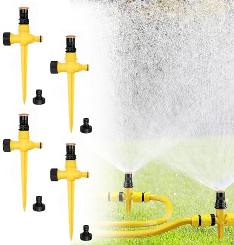 4 pezzi Irrigatore da Giardino,Regolabile a 360 ° Irrigatori da Giardino,irrigatori per prato,irrigatore da giardino multifunzione,per Prati, Cortile, Piante, Fiori, Verdure