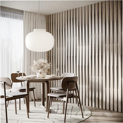 20 Pack — Acoustic Slat Wall Stripes | Strip Width 5cm | Wall Decoration | Decorative Wood(HDF) Panels for Home Theatre, TV Wall, Podcasts | Color: (Sonoma, LOZA-5)