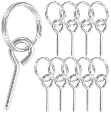 Tent Pole Rings with Pins, 10Pcs Aluminum Alloy Awnings Tent Pole Rings with Connect Pins, Replacement Awning Rod Bracket Accessories Camping Rope Connect for Outdoor Camping Hiking Fishing Travel Ac